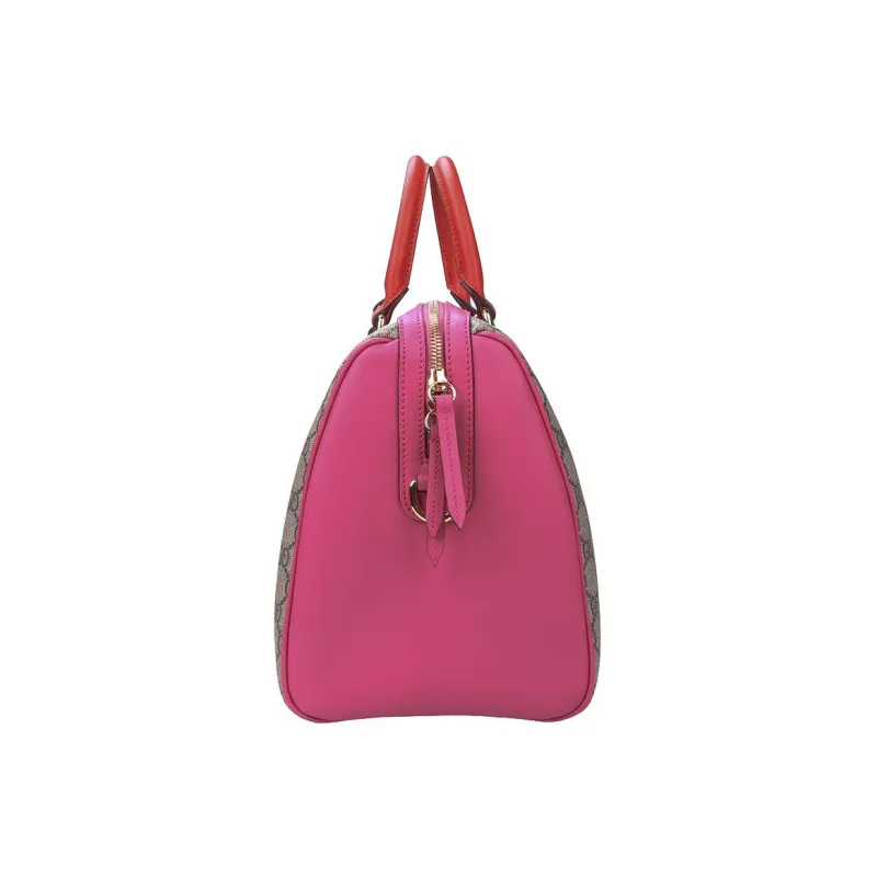 GUCCI Leather Detail Boston Bag Crossbody Handbags Regular Women's Ebony/Pink-2