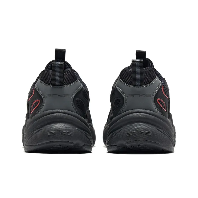 Erke Wear-Resistant Low-Top Sports Casual Shoes Men's Jet Black Carbon Gray-3