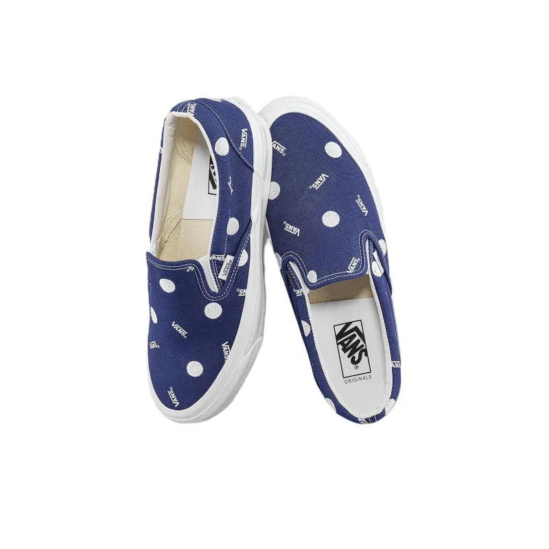 Vans Og Classic Slip on Lx Low Top Casual Skateboarding Shoes Unisex White Blue-3