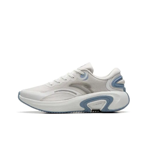 Anta Cushioned Anti Slip Wear Resistant Breathable Lightweight Low Top Running Shoes Men's Gray White