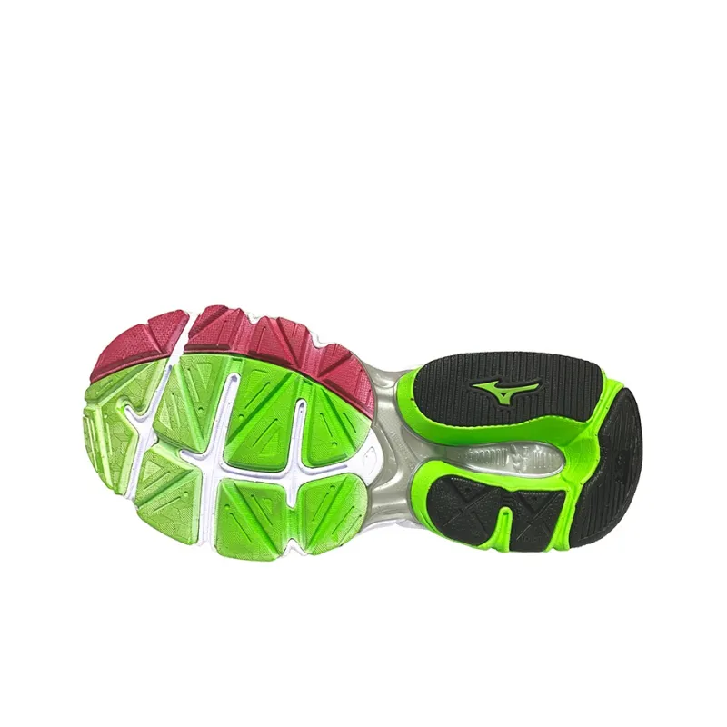 Mizuno Wave Connect Durable Breathable Low-Top Running Shoes Women's White Green Pink-4