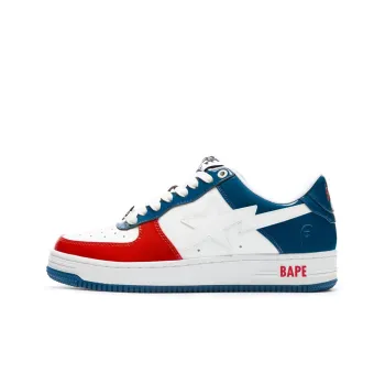 A BATHING APE STA Stylish Skateboarding Shoes Men's Red White Blue