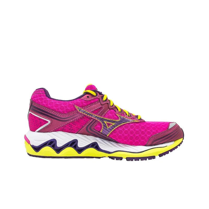 Mizuno Wave Paradox 2 Cushioning Anti-Slip And Wear-Resistant Low-Top Running Shoes Women's Pink White Yellow-1