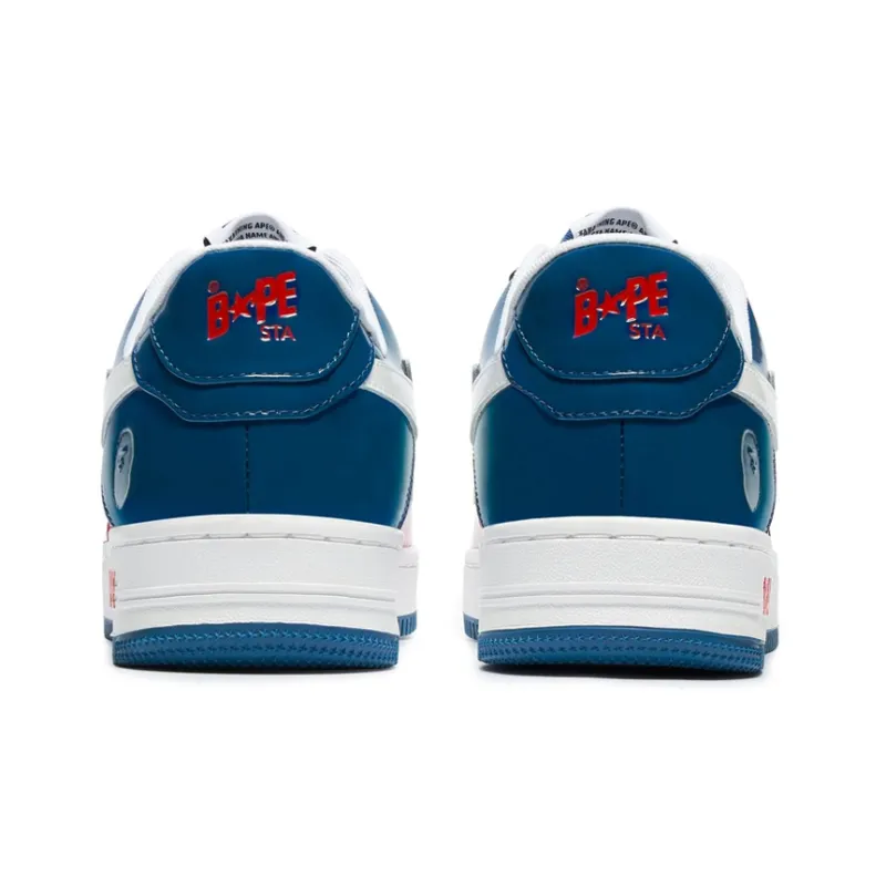 A BATHING APE STA Stylish Skateboarding Shoes Men's Red White Blue-4