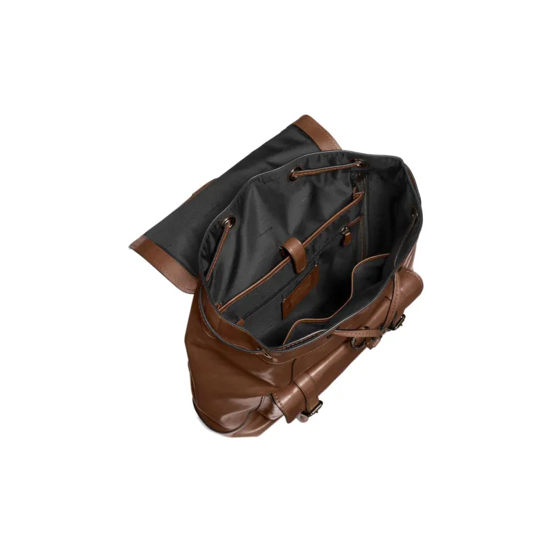 COACH Bleecker Leather Laptop Backpack Large Size Men's Brown-3