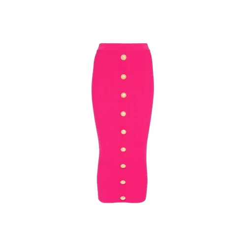 BALMAIN Casual Long Skirts Women's Pink