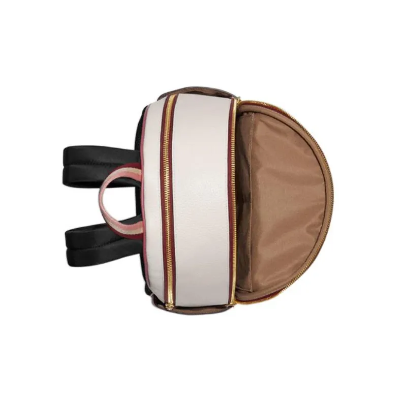 COACH Court Cow Leather With Textile Backpack Large Size Women's White & Pink-2
