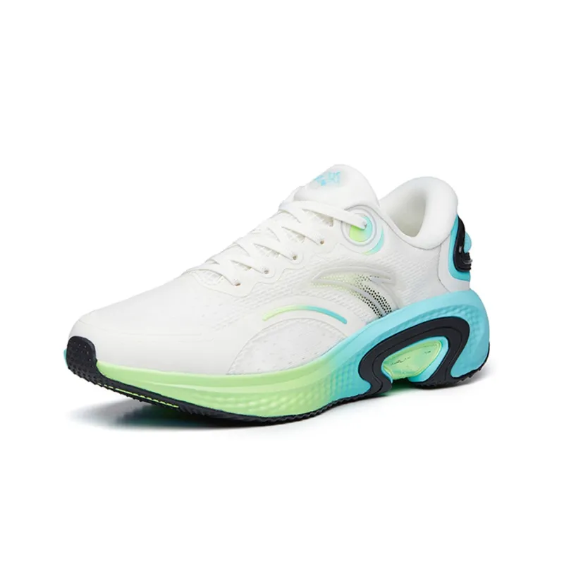 Anta Cushioned Anti Slip Wear Resistant Breathable Lightweight Low Top Running Shoes Men's White Blue-2