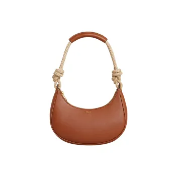 CELINE AVA Smooth Cow Leather Dumpling Bag Shoulder Bag Medium Size Women's Tawny