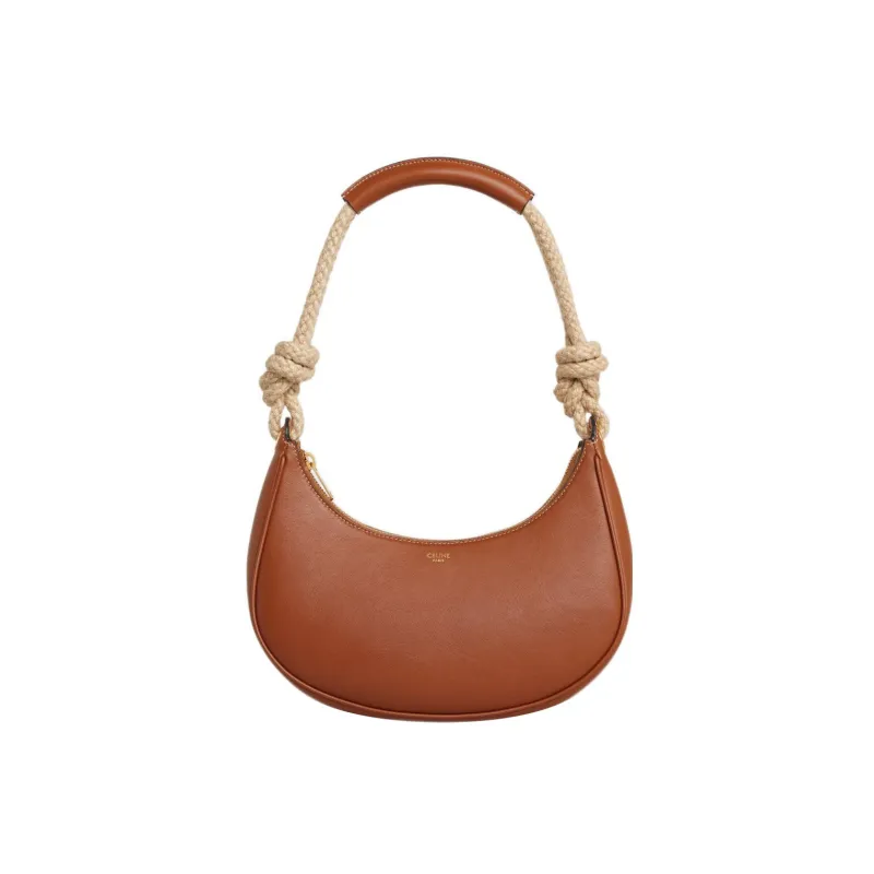 CELINE AVA Smooth Cow Leather Dumpling Bag Shoulder Bag Medium Size Women's Tawny-0