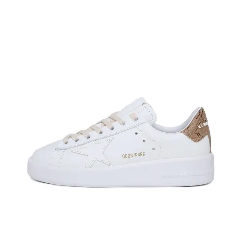 Golden Goose Purestar Stylish Skateboarding Shoes Women's White Gold