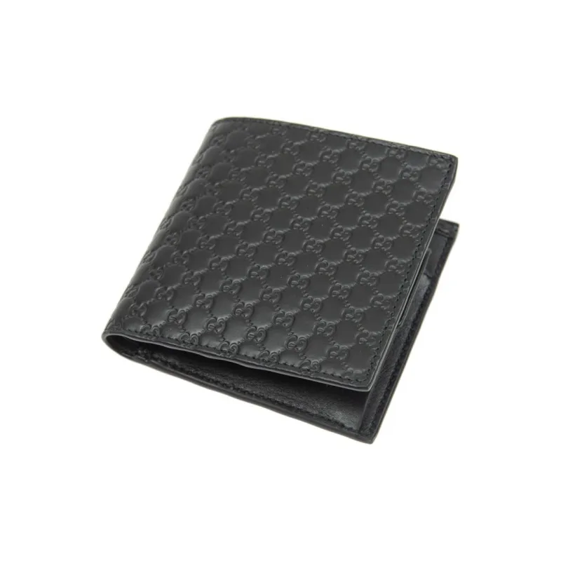 GUCCI Cow Leather Coin Pocket Wallet Regular Men's Black-2