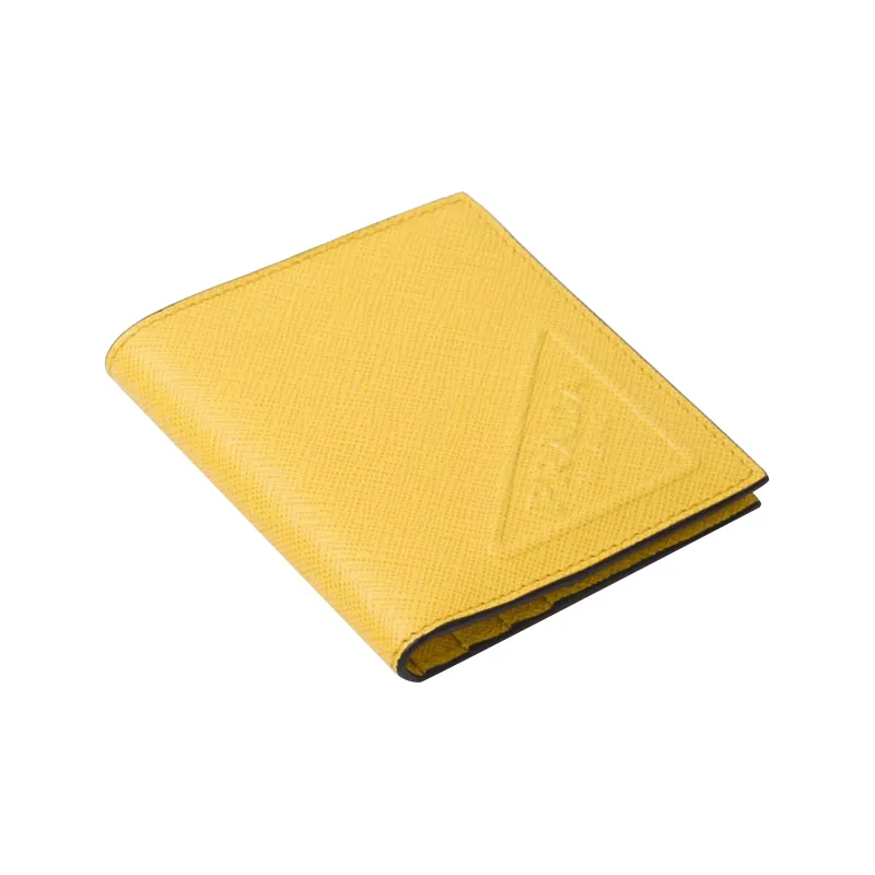 PRADA Leather Wallet Men's Sunlight Yellow-1