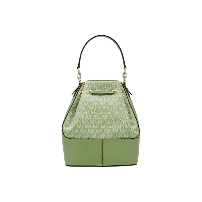 MICHAEL KORS Cow Leather Bucket Bag, Shoulder Bag, Crossbody Bag, Handbag Medium Size Women's Fruit Green-1