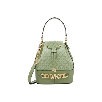 MICHAEL KORS Cow Leather Bucket Bag, Shoulder Bag, Crossbody Bag, Handbag Medium Size Women's Fruit Green