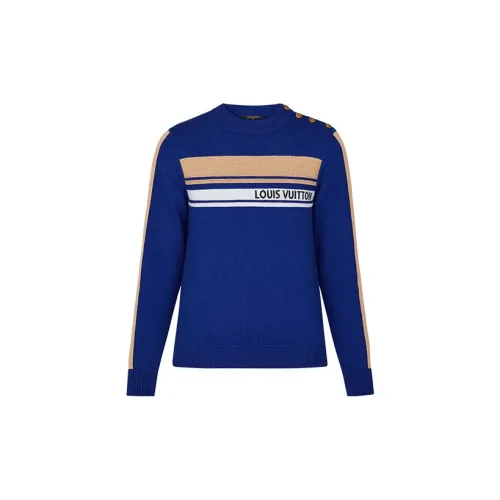 LOUIS VUITTON New Quarterly Products Of LV Cashmere Sweaters Women's Blue