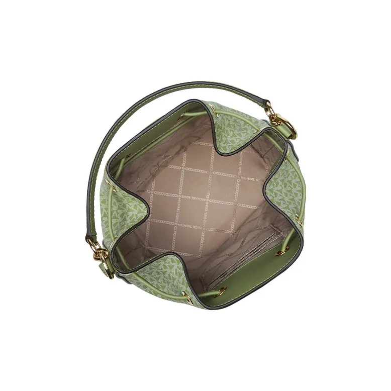 MICHAEL KORS Cow Leather Bucket Bag, Shoulder Bag, Crossbody Bag, Handbag Medium Size Women's Fruit Green-2
