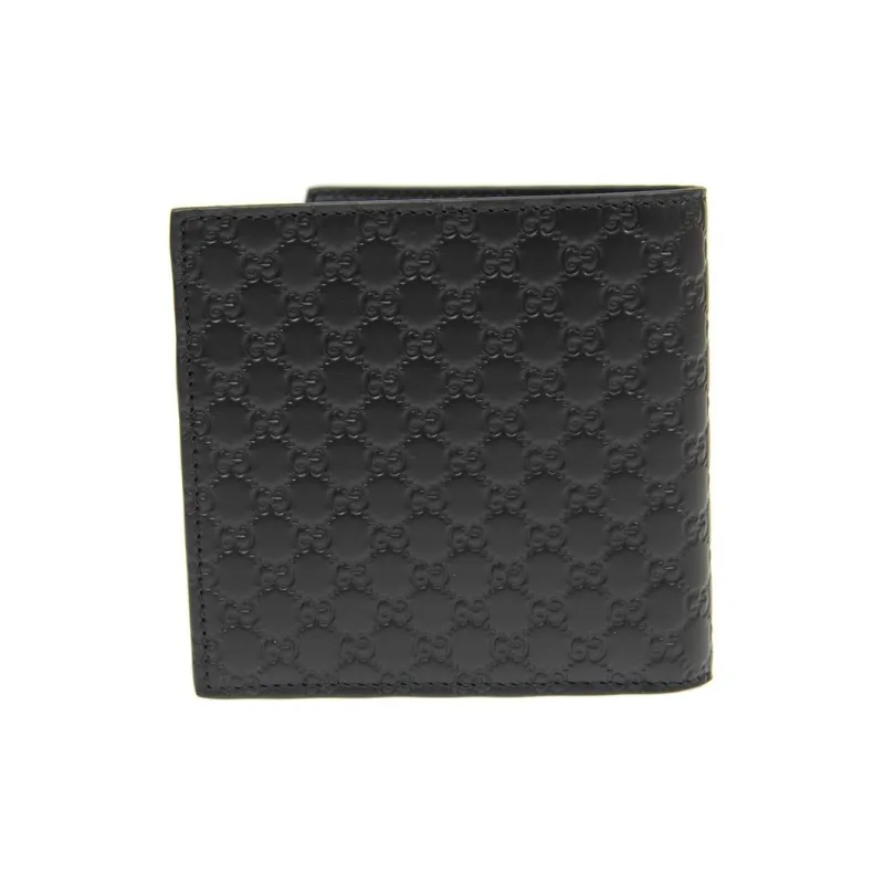 GUCCI Cow Leather Coin Pocket Wallet Regular Men's Black-3