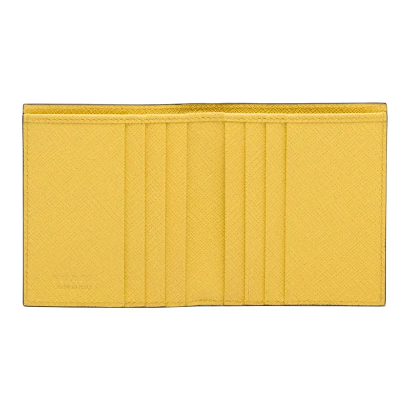 PRADA Leather Wallet Men's Sunlight Yellow-3