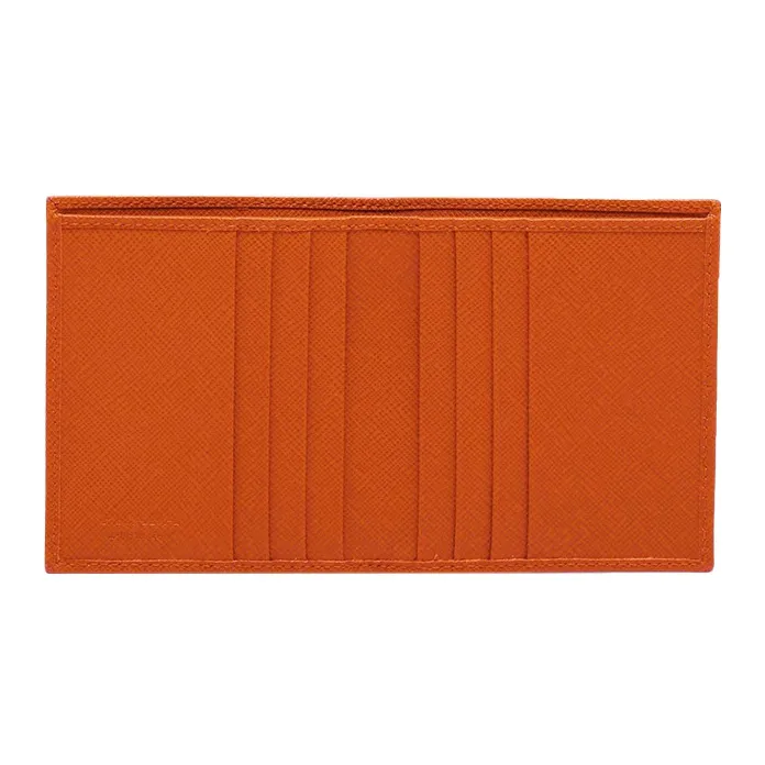 PRADA Saffiano Leather Wallet Unisex Papaya-2