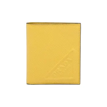 PRADA Leather Wallet Men's Sunlight Yellow