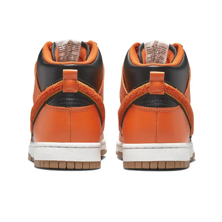 Nike Dunk High Retro Chenille Swoosh Safety Orange-4