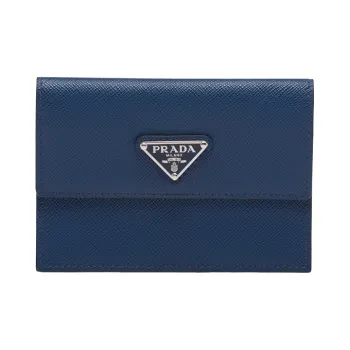 PRADA Prada Saffiano Leather Wallet Men's Dark Purple Blue