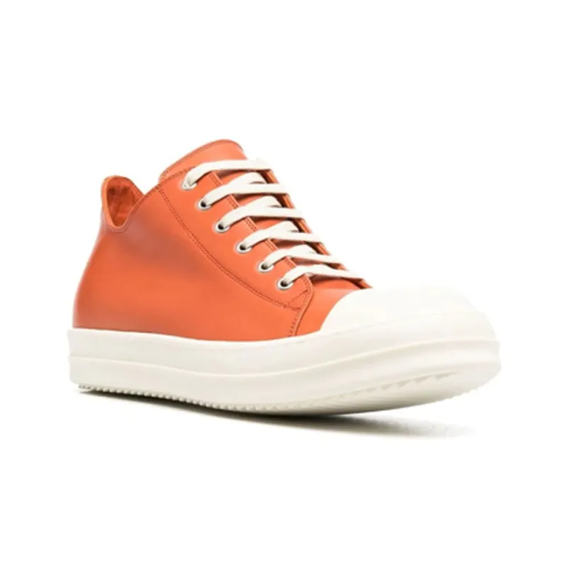 RICK OWENS Skateboard Shoes Men Low Top Orange/White-2
