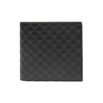 GUCCI Cow Leather Coin Pocket Wallet Regular Men's Black
