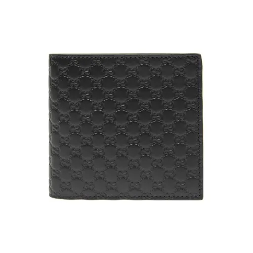 GUCCI Cow Leather Coin Pocket Wallet Regular Men's Black