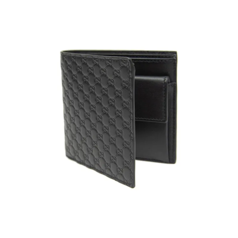 GUCCI Cow Leather Coin Pocket Wallet Regular Men's Black-1
