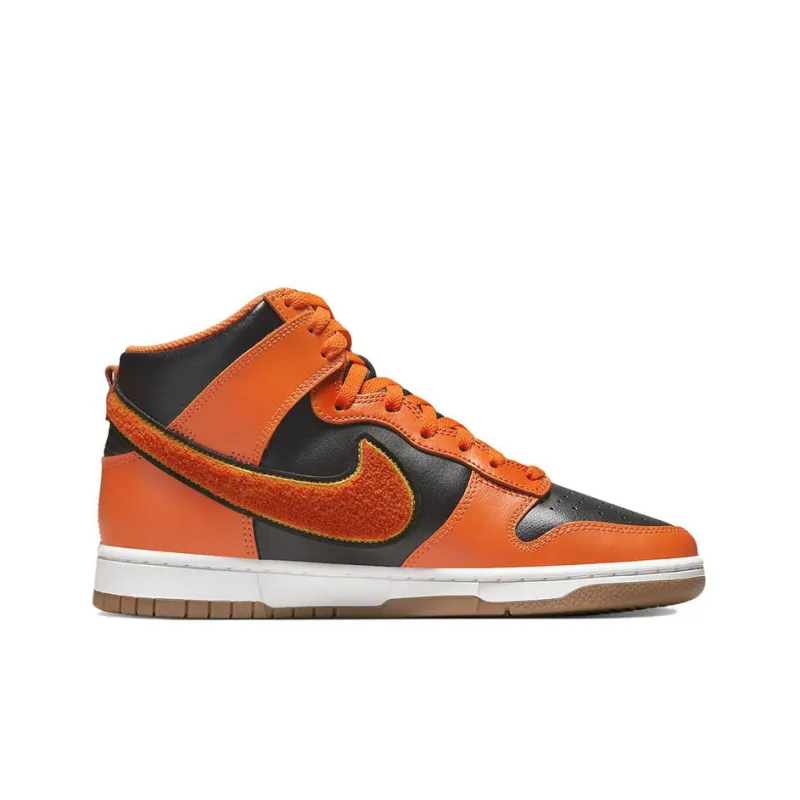 Nike Dunk High Retro Chenille Swoosh Safety Orange-1