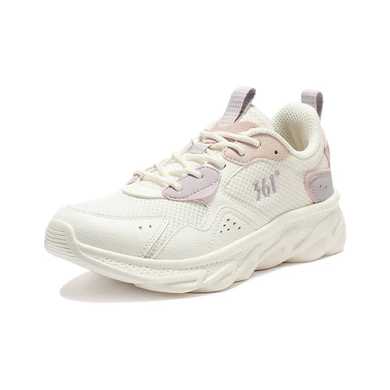 361° Breathable Low Top Running Shoes Women's White Purple-1
