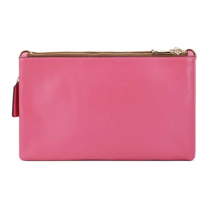 COACH Lyla Canvas With Leather Shoulder Bag Crossbody Bag Medium Size Women's Monogram Brown/Pink-4