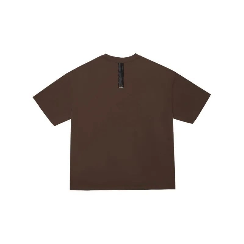 LVXWA SS22 Crew Neck Loose Fit Straight Short Sleeved T Shirt Unisex Brown-1