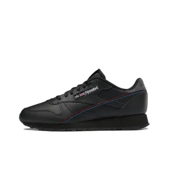 Reebok Classic Leather Anti Slip Wear Resistant Low Top Running Shoes Unisex Black