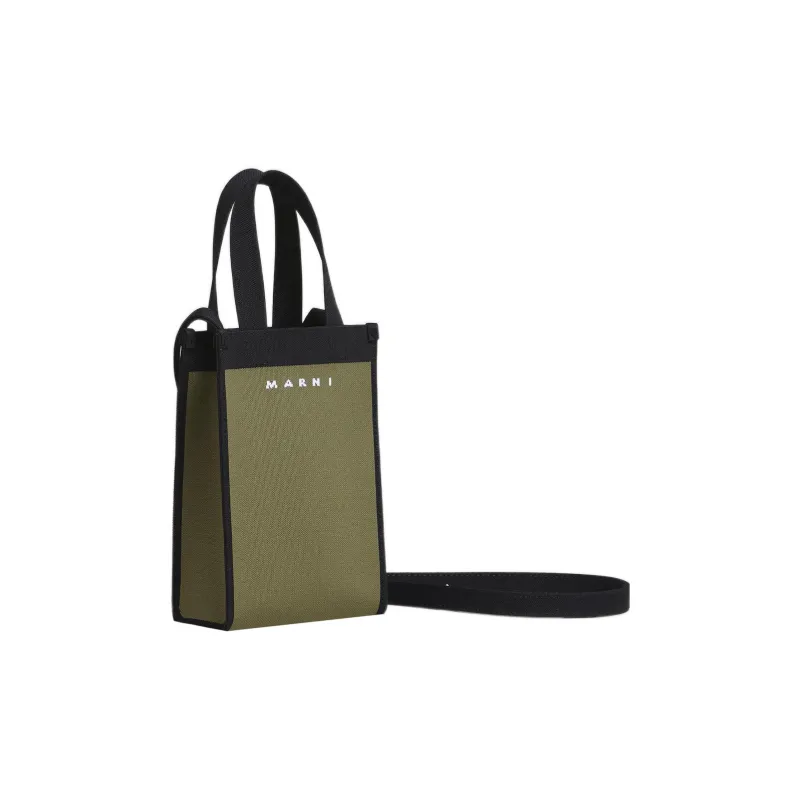 MARNI Polyester Handbag, Shoulder Bag, Crossbody Bag Mini Men's Black Green-1