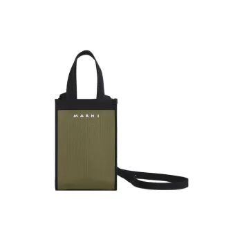 MARNI Polyester Handbag, Shoulder Bag, Crossbody Bag Mini Men's Black Green