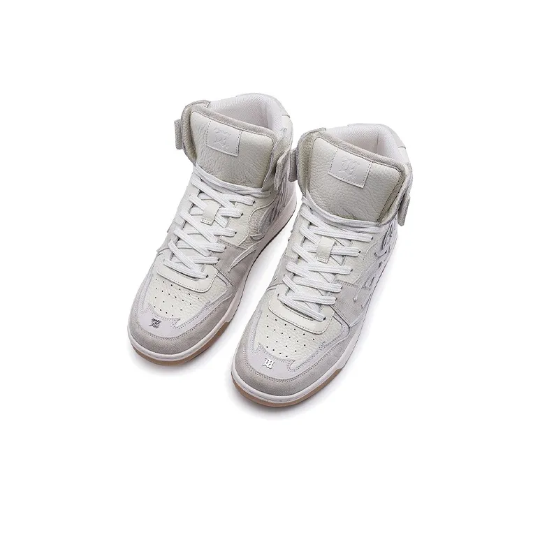 Misbhv Court High-Top Stylish Skateboarding Shoes Women's Gray White-2