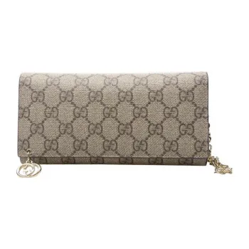 GUCCI PVC Polyvinyl Chloride Wallet Large Size Women's Ebony