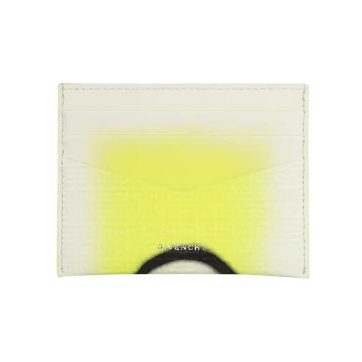 GIVENCHY Calfskin Card Holder Men's Yellow & Black-1