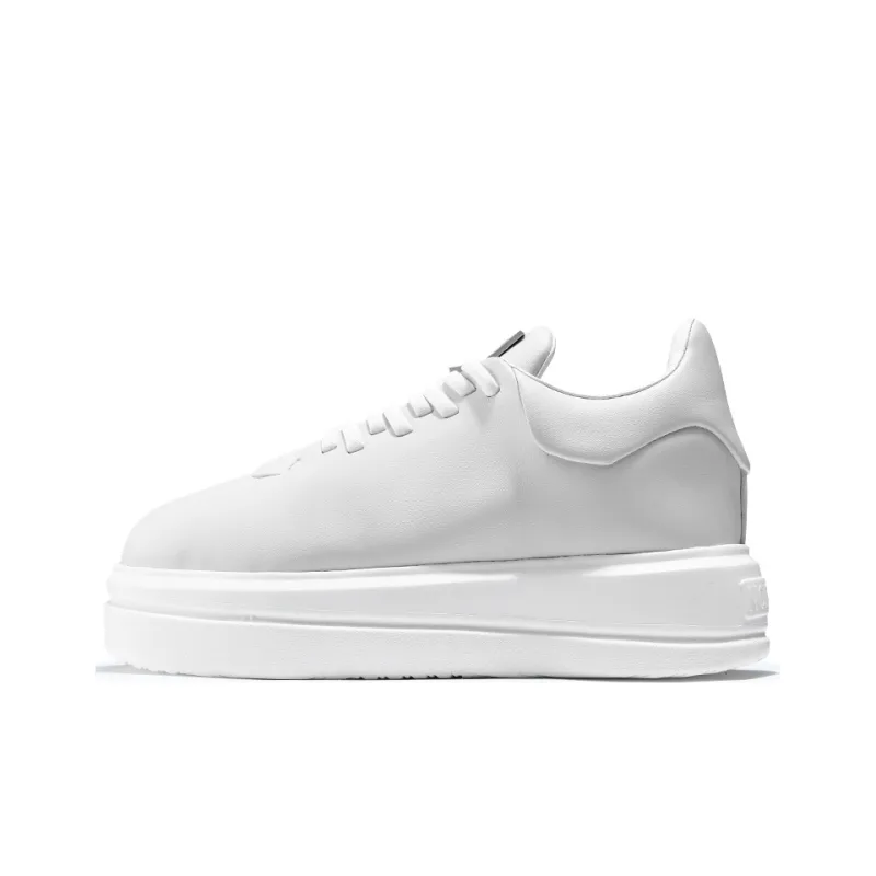 NORVINCY Versatile White Sneakers Low Top Commute Walking Shoes Skateboard Shoes Unisex White-1