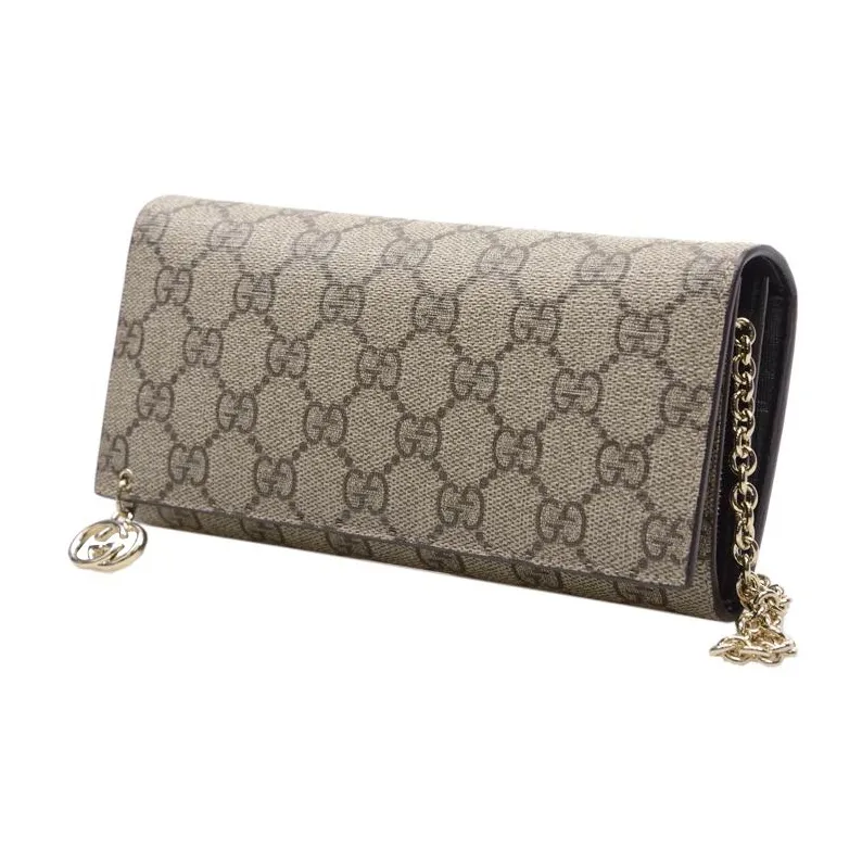 GUCCI PVC Polyvinyl Chloride Wallet Large Size Women's Ebony-2