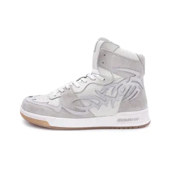 Misbhv Court High-Top Stylish Skateboarding Shoes Women's Gray White