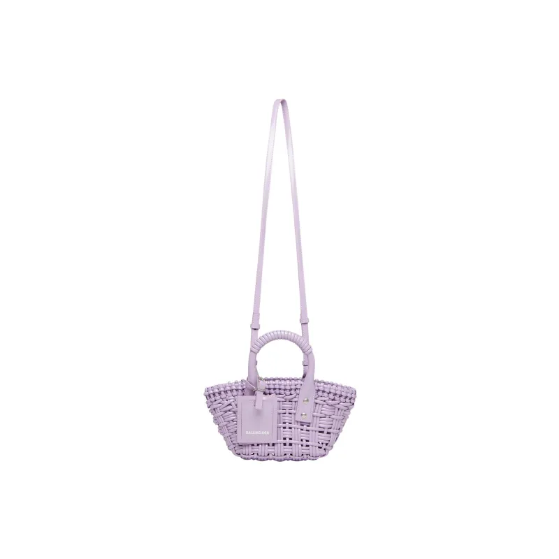 Balenciaga Cotton Basket Bag Handbag Shoulder Bag Crossbody Bag Extra Small Women's Purple-5
