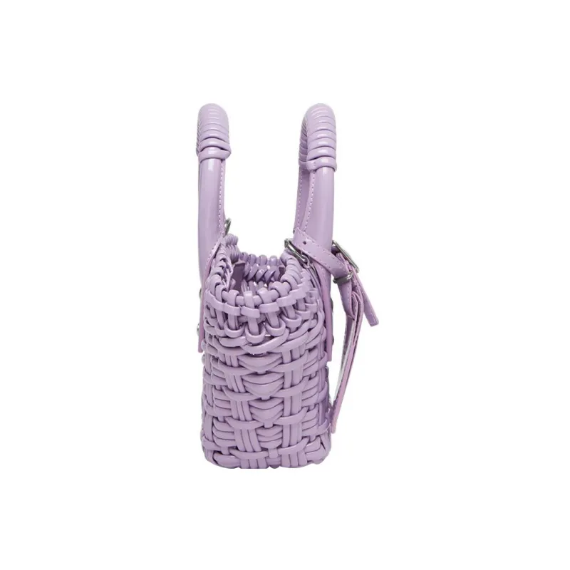 Balenciaga Cotton Basket Bag Handbag Shoulder Bag Crossbody Bag Extra Small Women's Purple-3