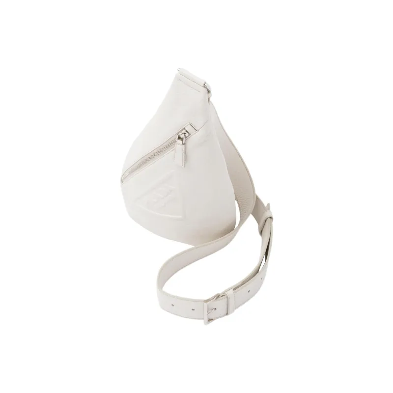 PRADA Leather Sling Bag Men's Chalk White-2