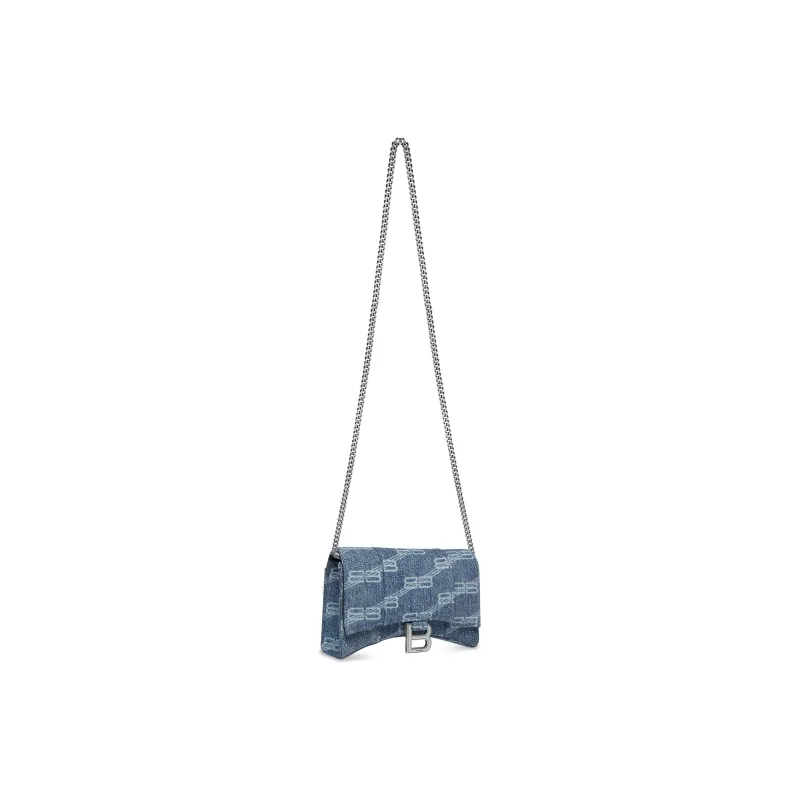 Balenciaga Hourglass Cotton Hourglass Bag, Crossbody Bag Women's Blue-2