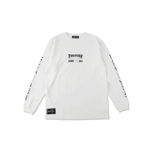 WIND AND SEA X Thrasher Co-Branded T-Shirts Unisex White