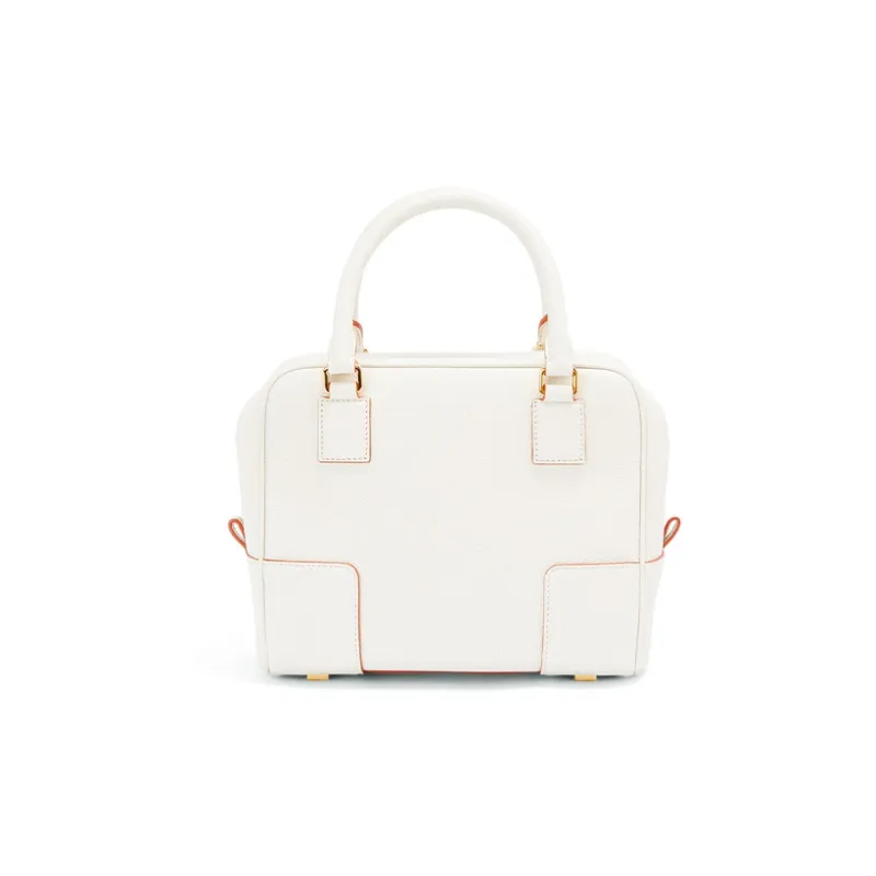 LOEWE Amazona Grained Calfskin Handbag Shoulder Bag Crossbody Bag Mini Women's Cotton White-3